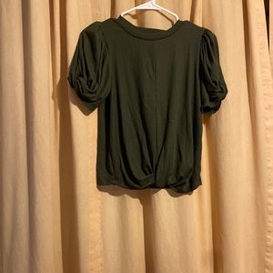 Green puffy sleeve shirt